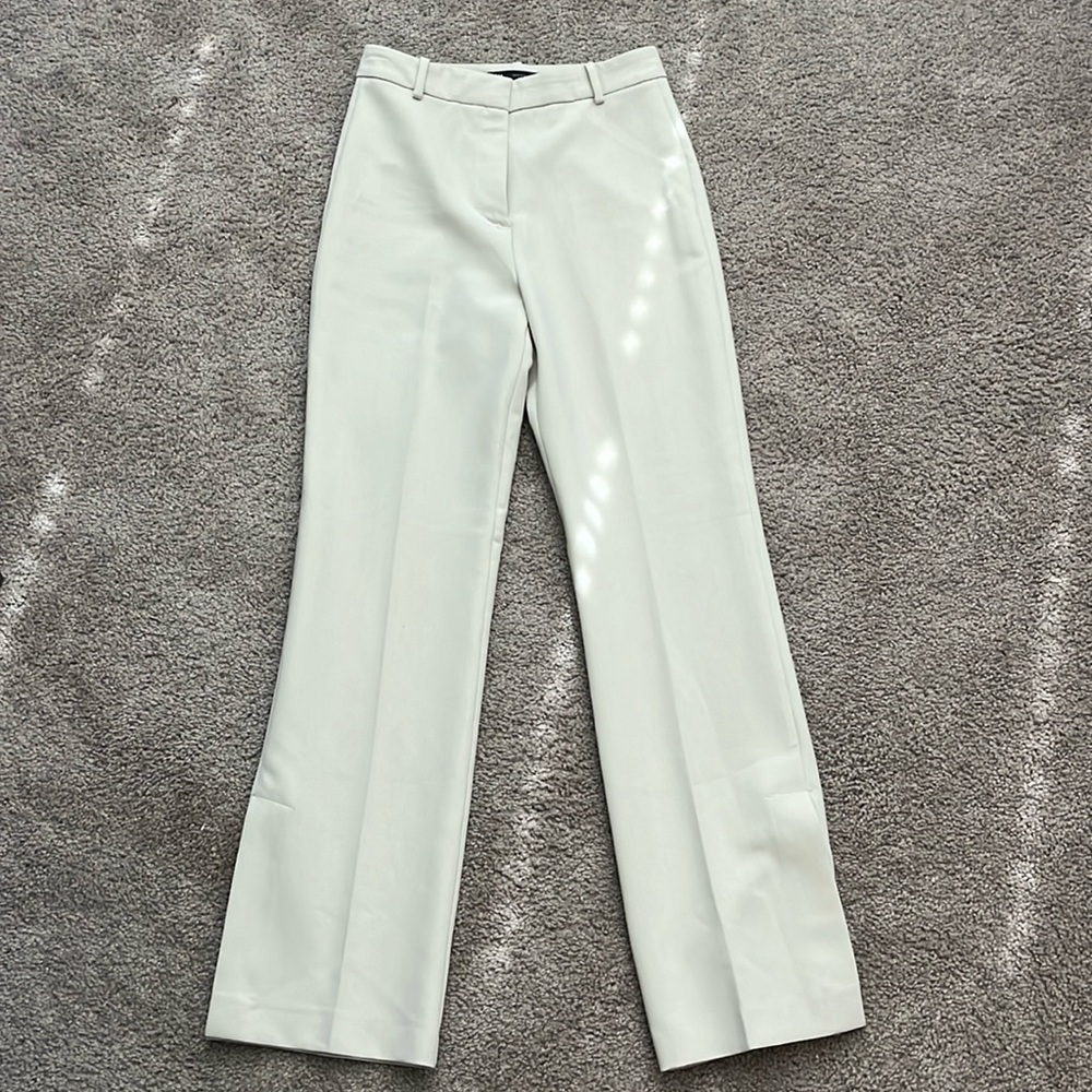 Zara Cream Flare Dress Pants with Ankle Slits